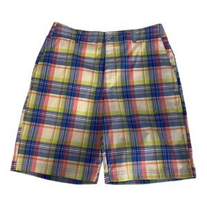 Jack Nicklaus Men's Golden Bear Shirt Gripper Waist Pastel Plaid Golf Shorts 32
